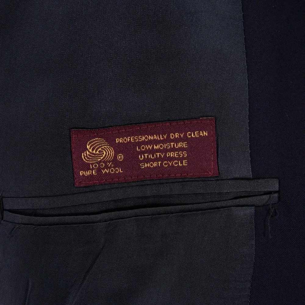 Jos A Bank Wool Blue Double Breasted Gold Button Peak Lapel Blazer 42L